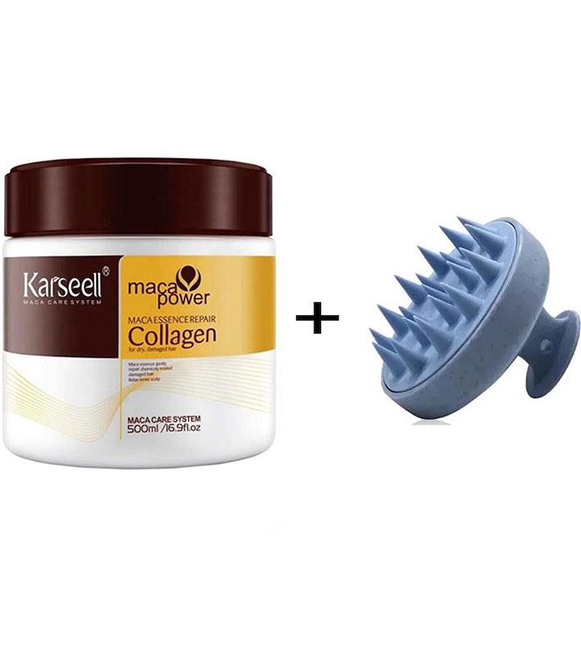 Fontenay Karsell Collagen Saç Maskesi 500 ml + Saç Yıkama & Masaj Tarağı Mavi 2'Li Set