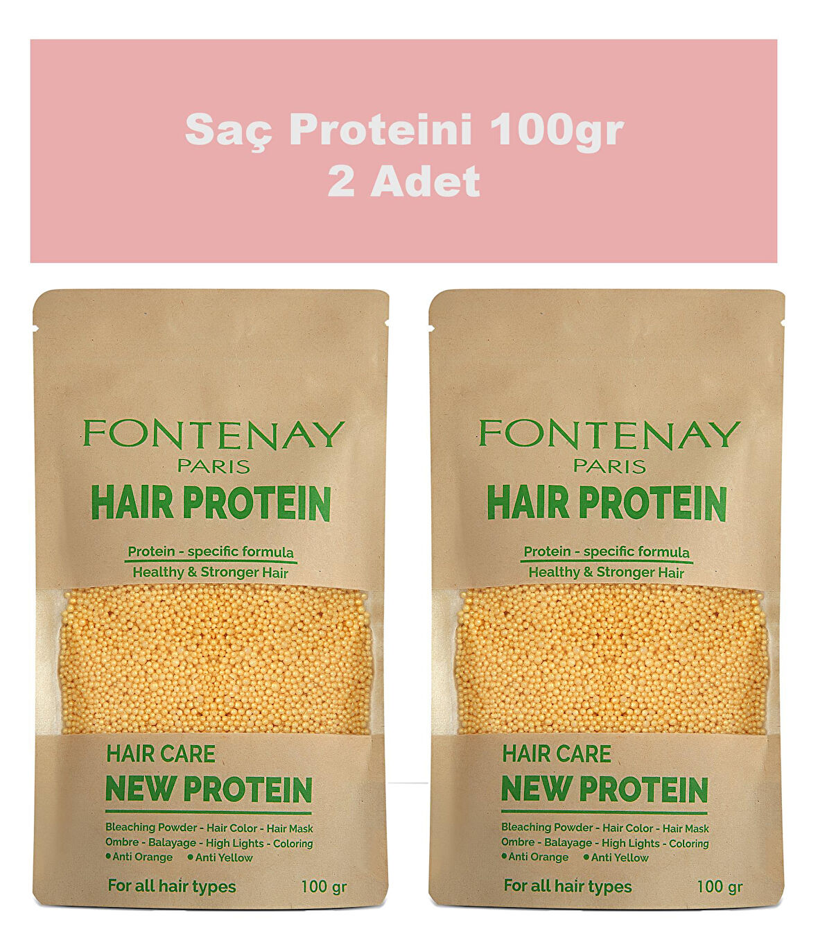 Fontenay Hair Protein / Saç Bakım Proteini Yıpranmaya Karşı Özel Ürün 100gr 2'li Set