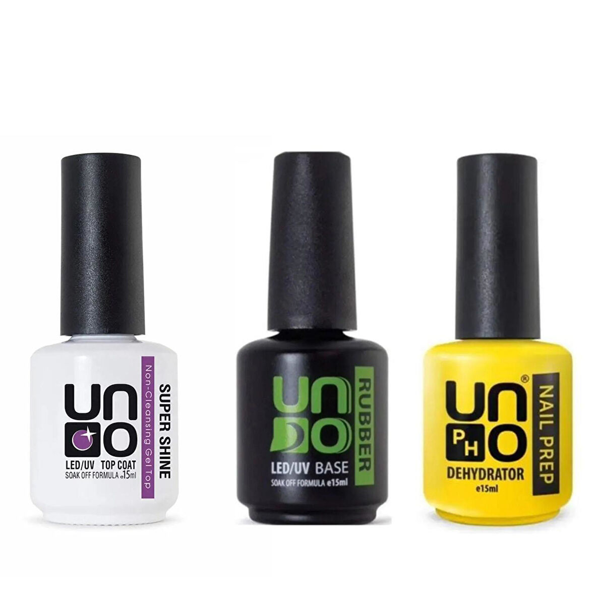 Fontenay Kalıcı Oje Seti Uno NailPrep Dehydrator 15 ml+Rubber Base Gel 15ml+SuperShine Top Coat 15ml