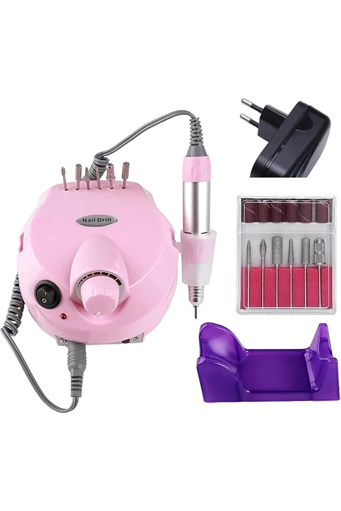 Fontenay ZS-601 Elektrikli Tırnak Törpü Makinası Nail Drill Freze Kuru Manikür Pembe