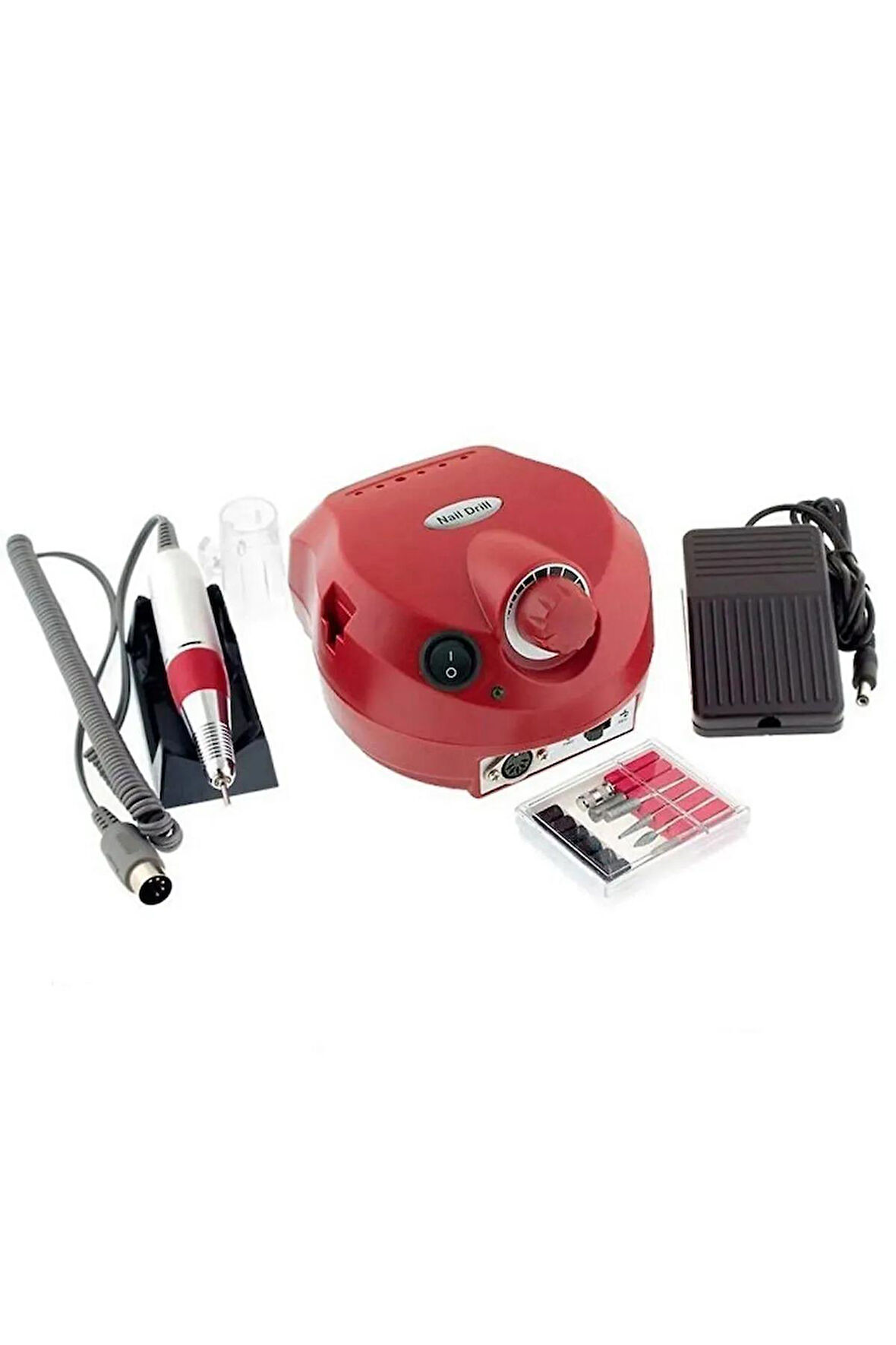 Fontenay ZS-601 Elektrikli Tırnak Törpü Makinası Nail Drill Freze Kuru Manikür Kırmızı