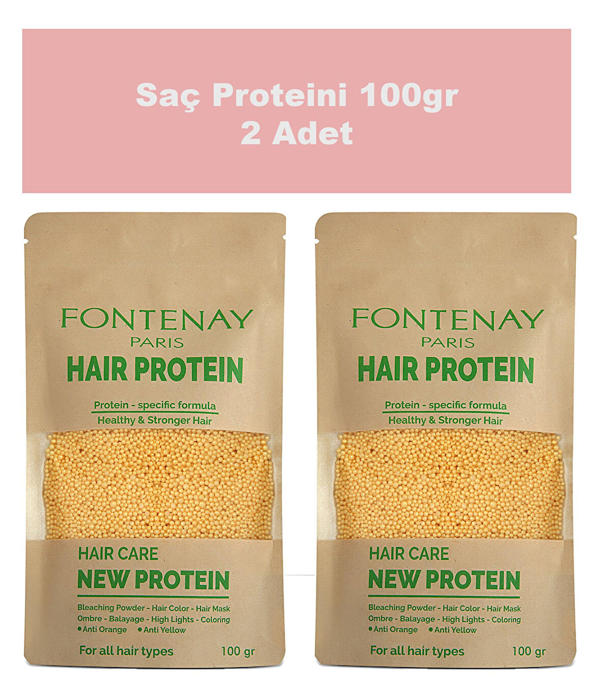 Fontenay Saç Bakım Proteini / Hair Protein Yıpranmaya Karşı Özel Ürün 100gr 2'li Set