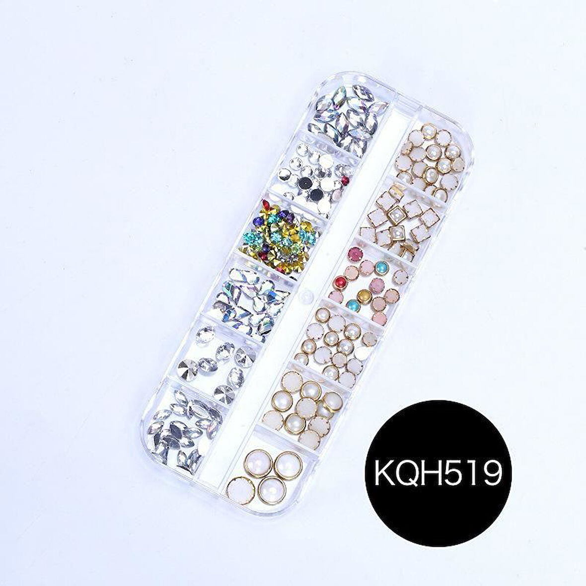 Fontenay Nail Art Charm 12 Çeşit Renkli Tırnak Charms Koleksiyonu TırnakCharm NailCharms 12'li Kutulu