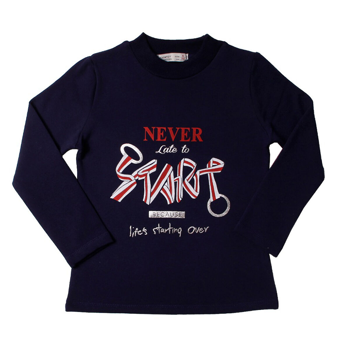 Toontoy Kız Çocuk Sweatshirt Start Varak Baskılı
