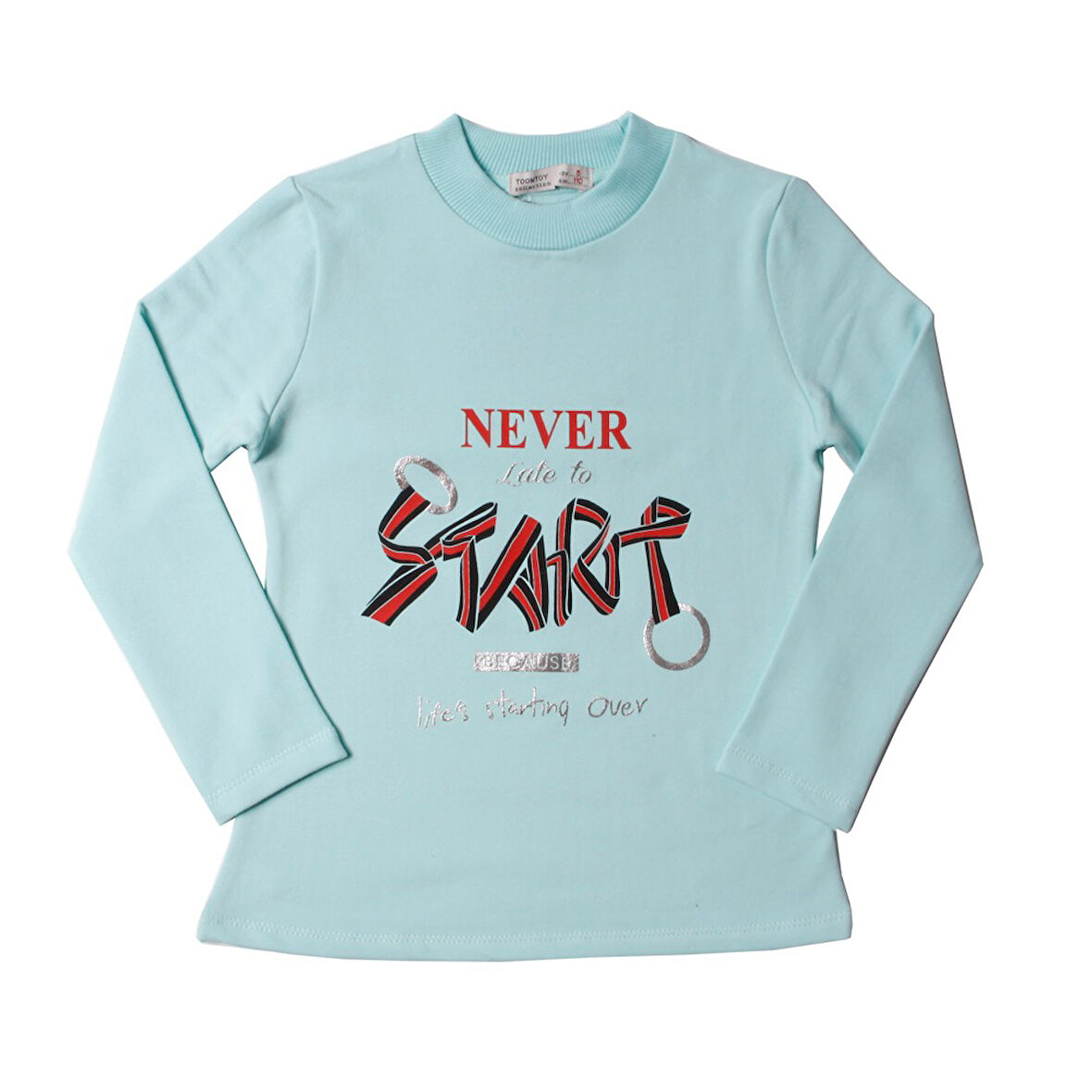 Toontoy Kız Çocuk Sweatshirt Start Varak Baskılı