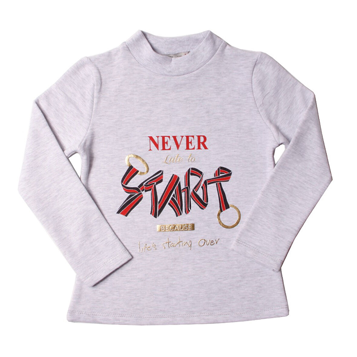 Toontoy Kız Çocuk Sweatshirt Start Varak Baskılı