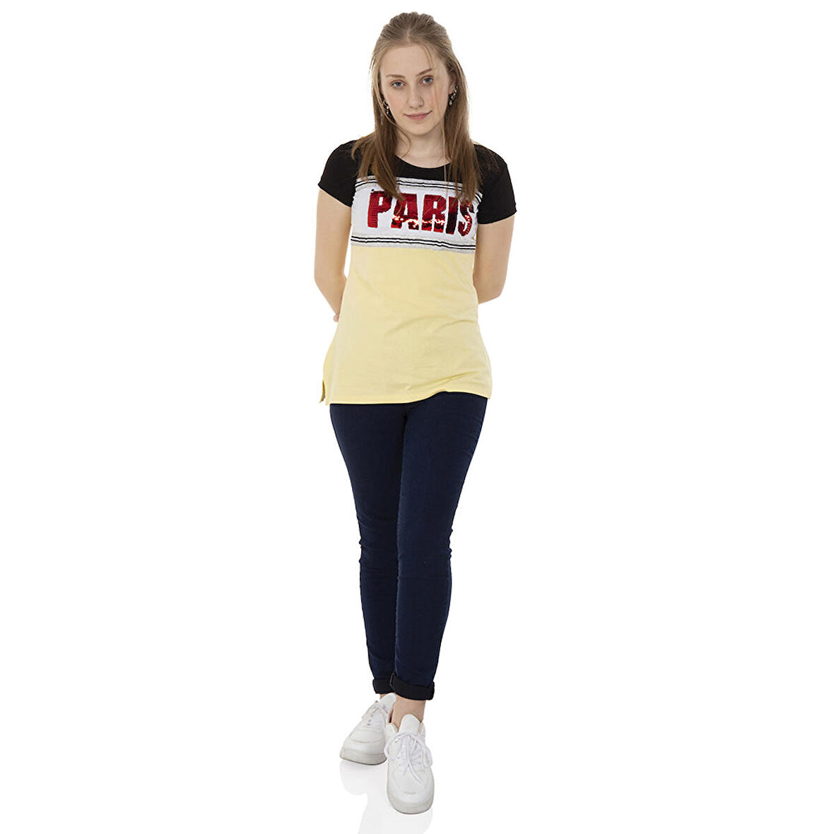 Toontoy  Kız Çocuk T-Shirt Paris Pul Nakış