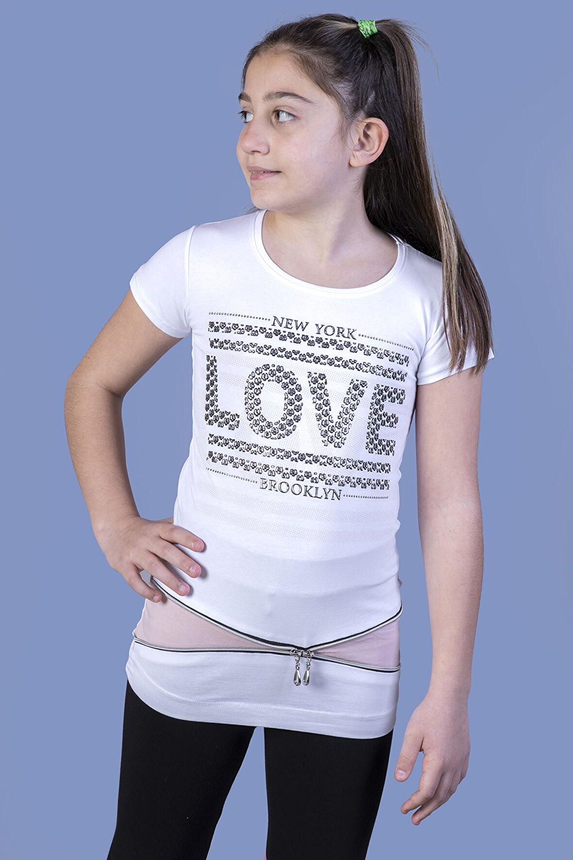 Toontoy  Kız Çocuk T-Shirt Love Varak Baskı