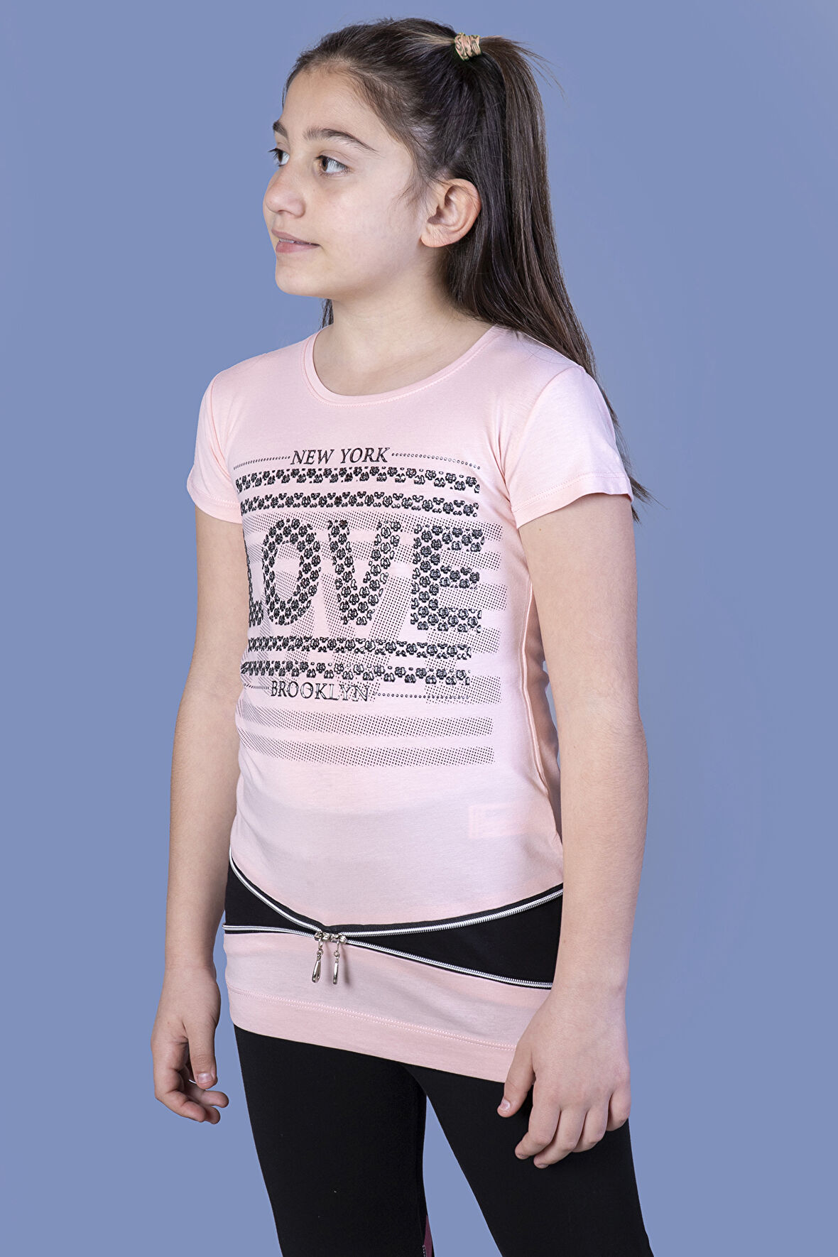 Toontoy  Kız Çocuk T-Shirt Love Varak Baskı