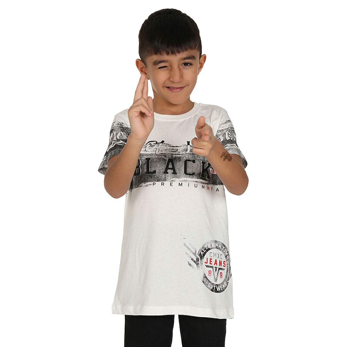 Toontoy  Erkek Çocuk T-Shirt Black Baskılı 