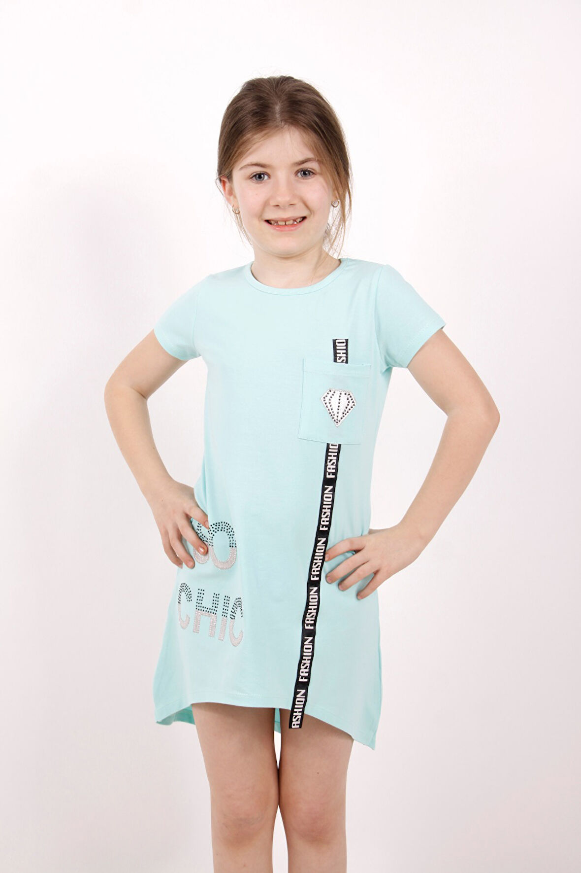 Toontoy Kız Çocuk So Chıc Baskılı Elbise