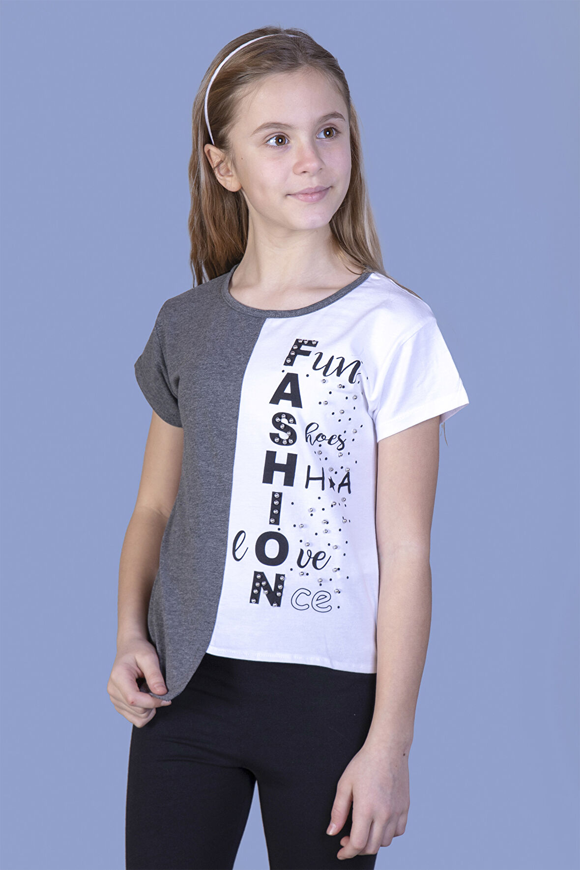 Toontoy Kız Çocuk Fasihon Garni Tişört