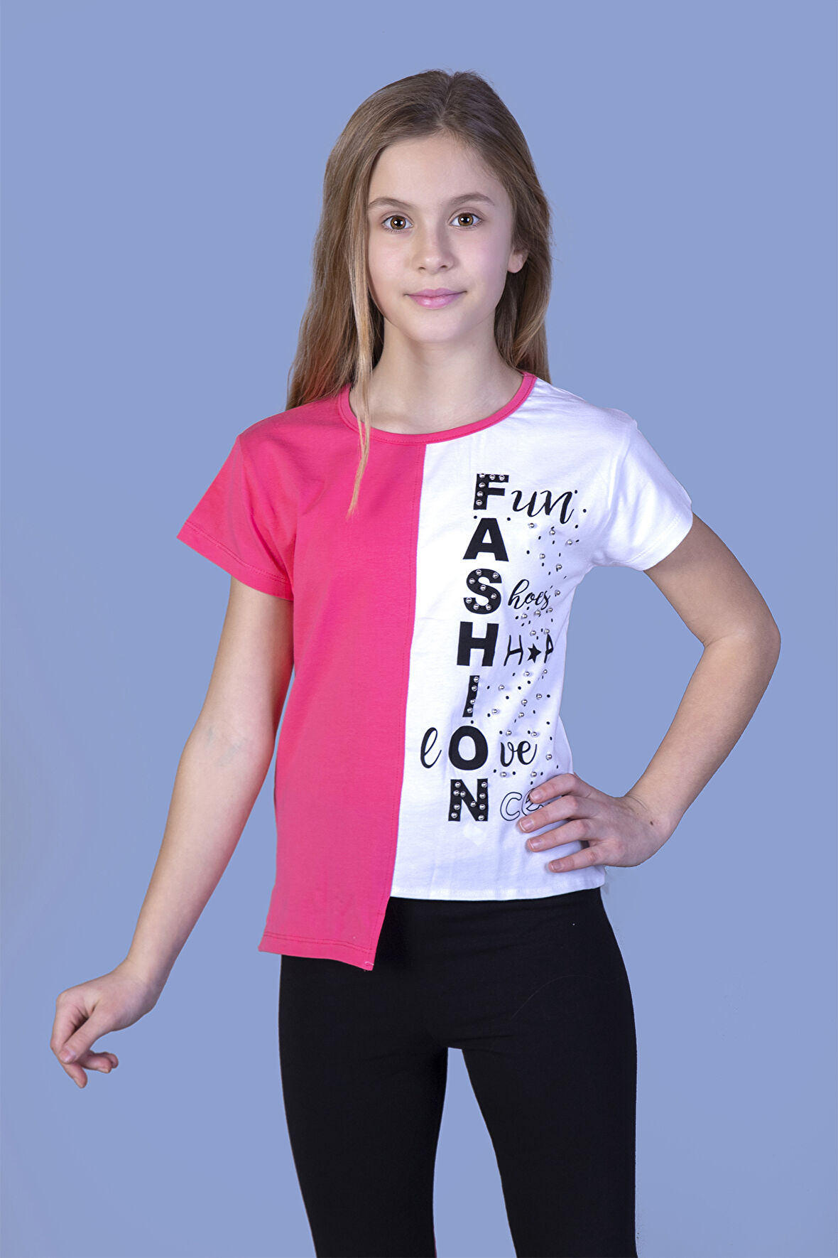 Toontoy Kız Çocuk Fasihon Garni Tişört