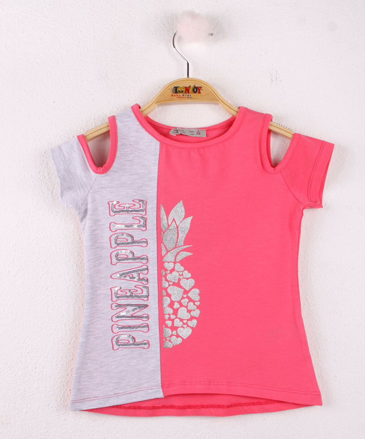 Toontoy Kız Çocuk Pineapple Nakış Tişört