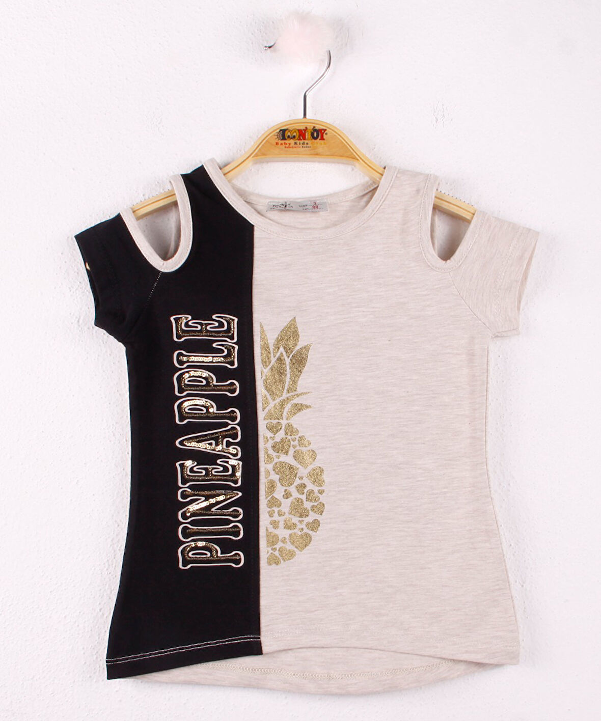 Toontoy Kız Çocuk Pineapple Nakış Tişört