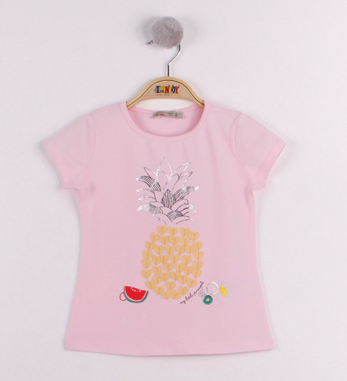 Toontoy Kız Çocuk Ananas Baskılı Tişört 