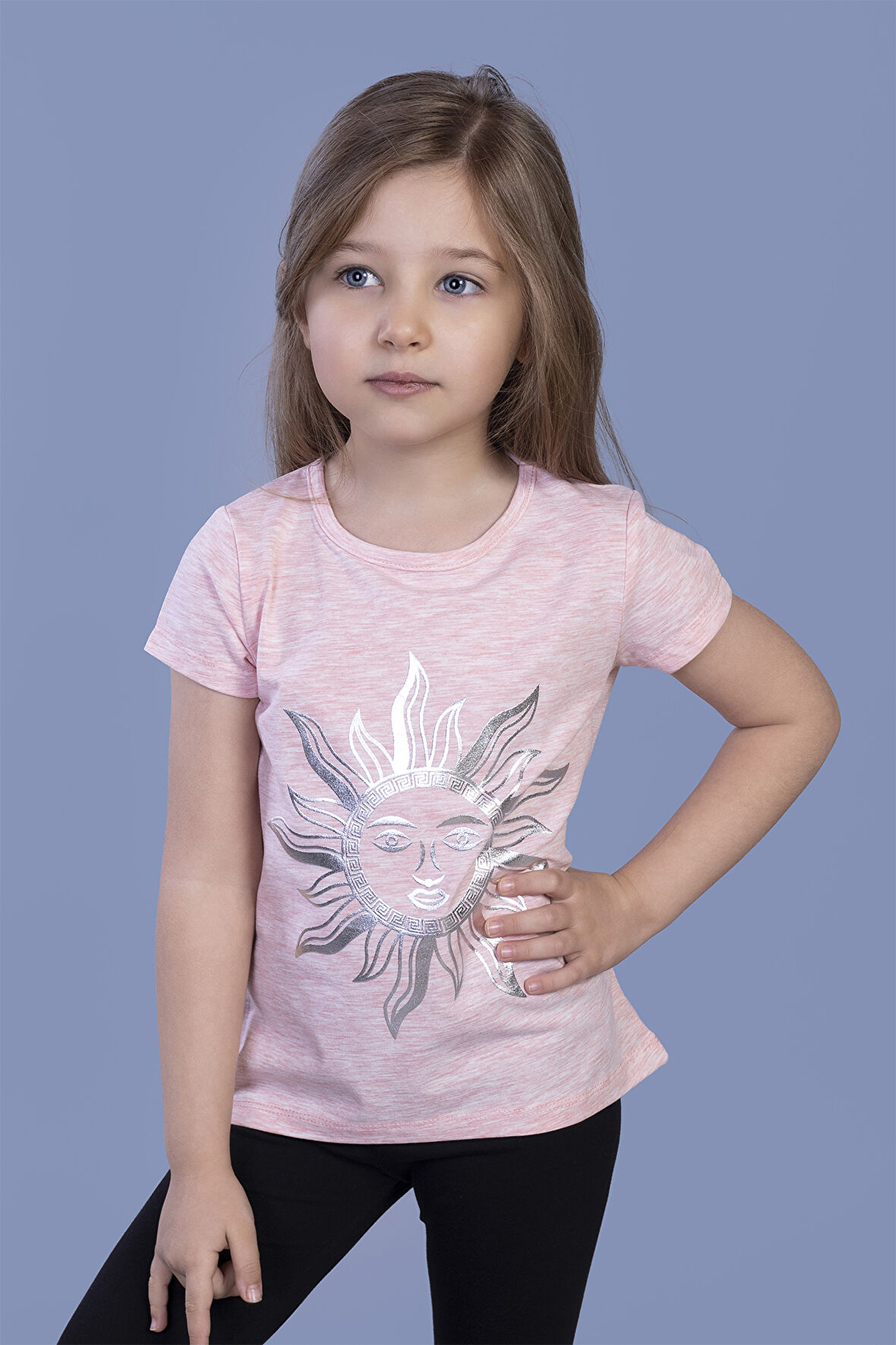 Toontoy Kız Çocuk Güneş Varaklı Tişört