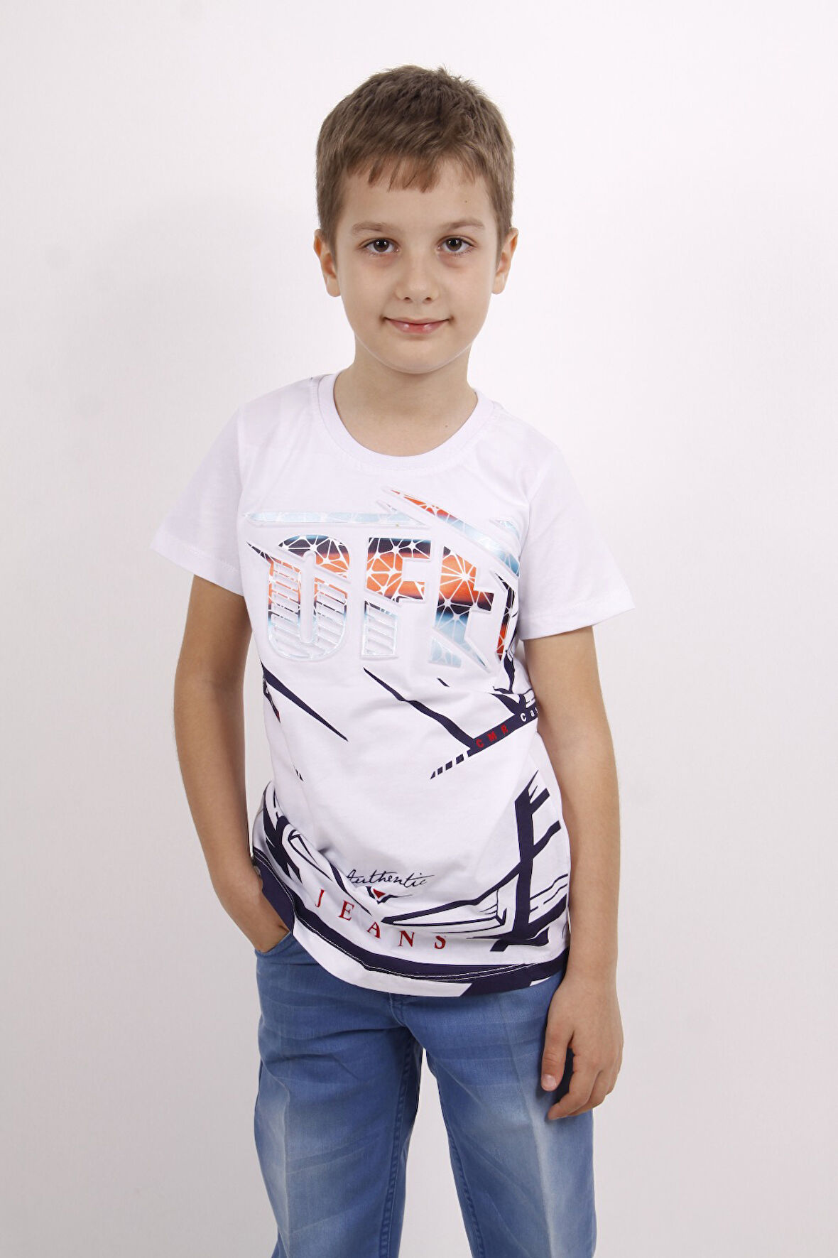 Toontoy Erkek Çocuk Off Gofre Baskılı Tişört