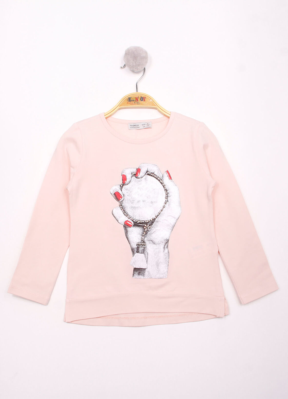 Toontoy Kız Çocuk El Baskılı T-Shirt