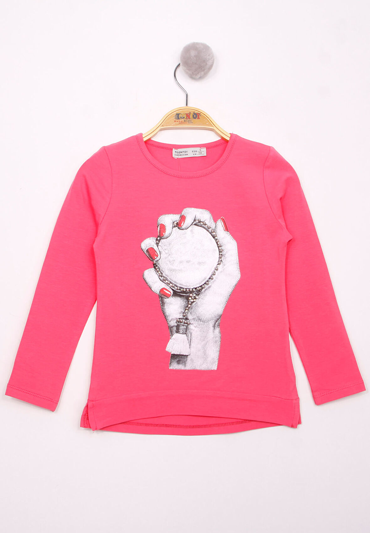 Toontoy Kız Çocuk El Baskılı T-Shirt