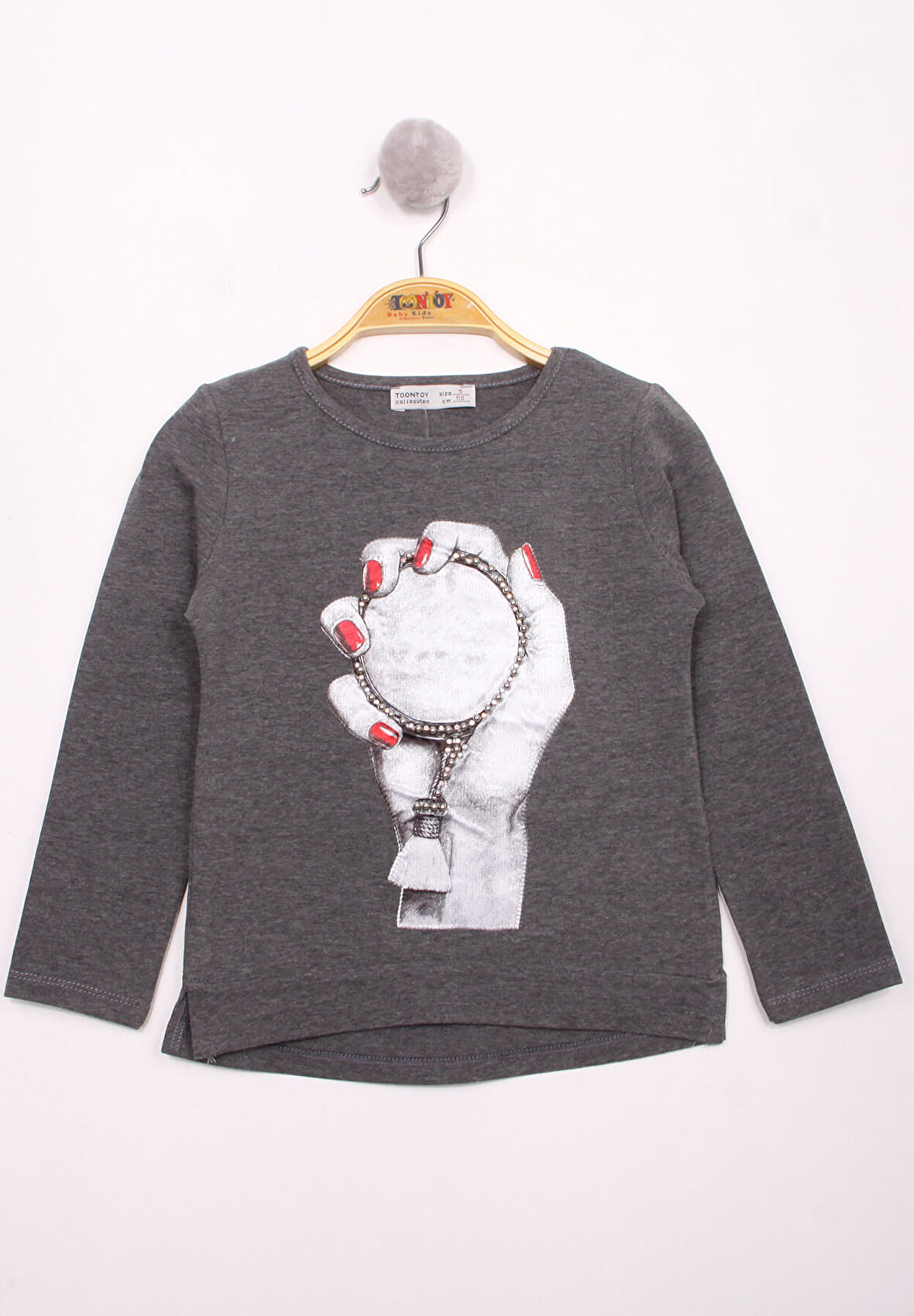 Toontoy Kız Çocuk El Baskılı T-Shirt