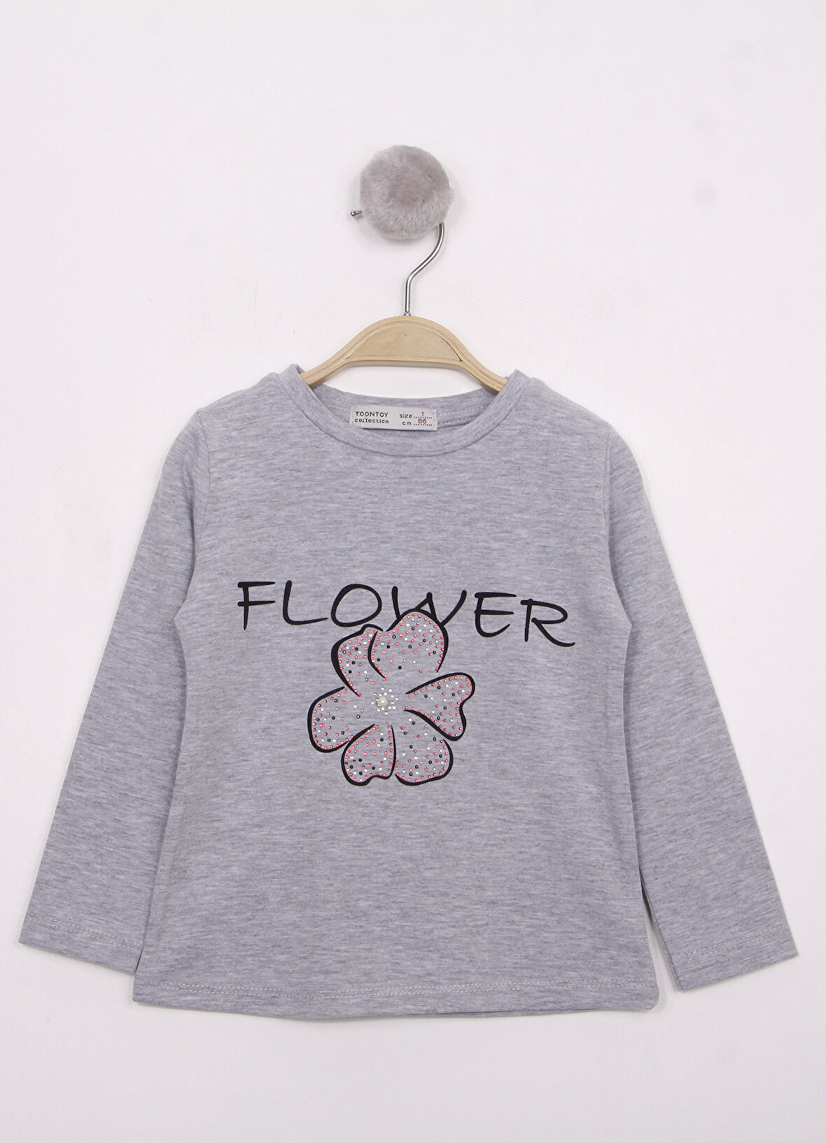 Toontoy Kız Çocuk Flower Baskılı T-Shirt