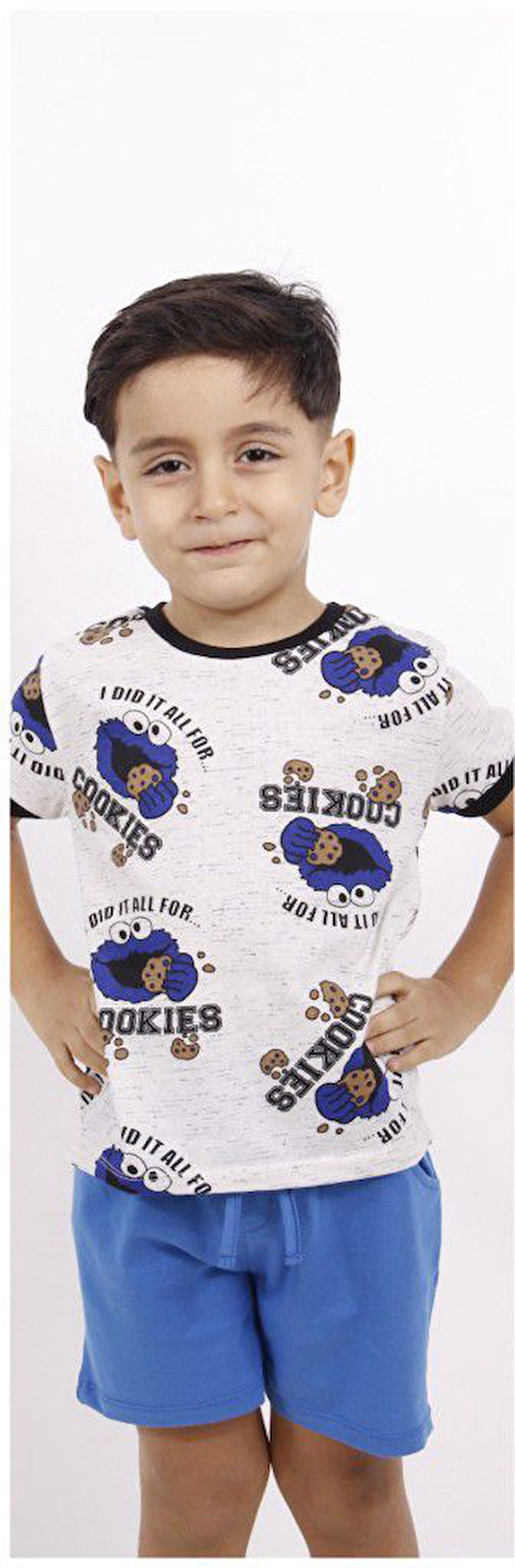 Toontoy Erkek Çocuk Cookies Baskılı Şortlu Takım