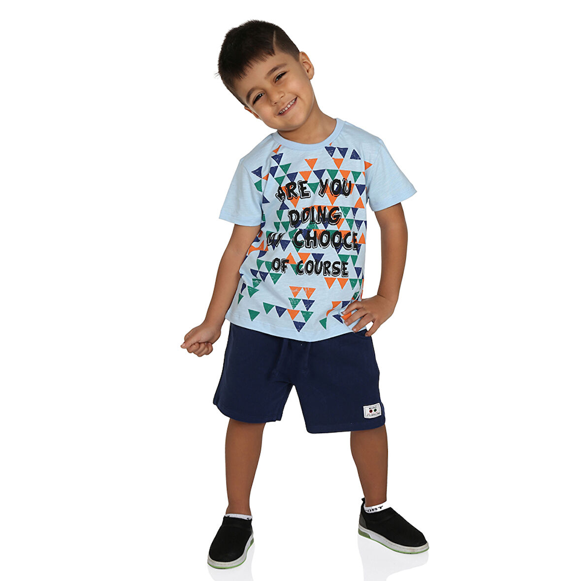 Toontoy Erkek Çocuk Renkli Baskılı Şortlu Takım