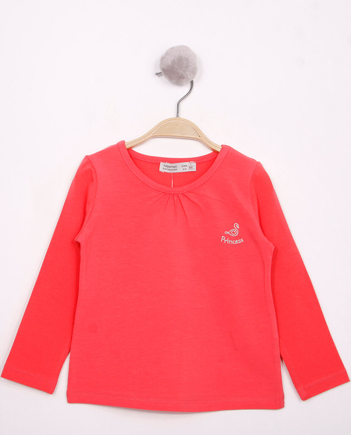 Toontoy Kız Çocuk Göğsü Princess Nakışlı T-Shirt