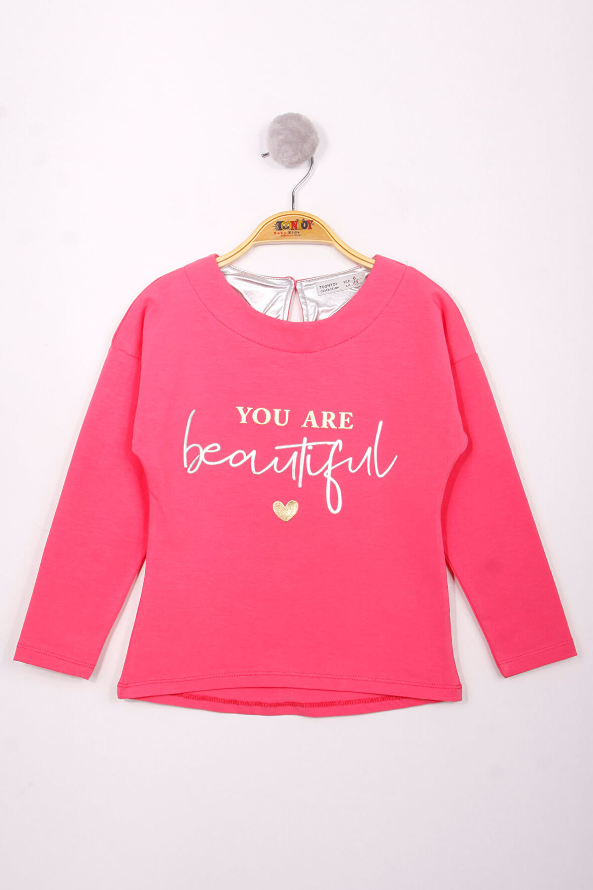 Toontoy Kız Çocuk Yazı Varaklı T-Shirt