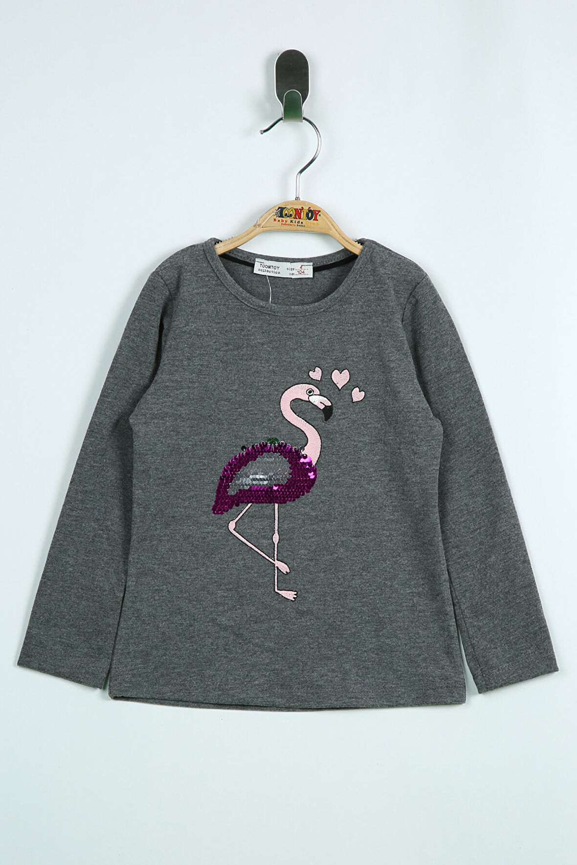 Toontoy Kız Çocuk T-Shirt Flamingo Nakış