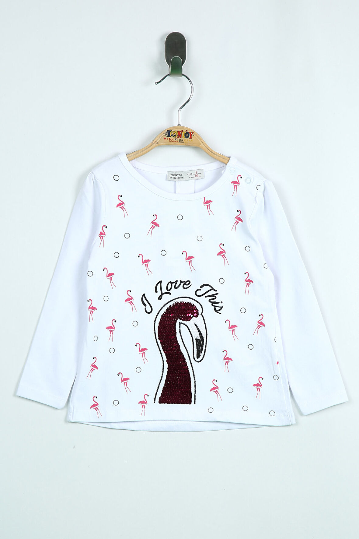 Toontoy Kız Bebek Flamingo Nakışlı T-Shirt