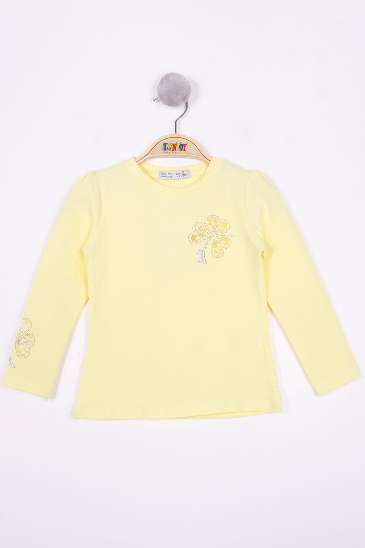 Toontoy Kız Çocuk Yonca Nakışlı Sweatshirt