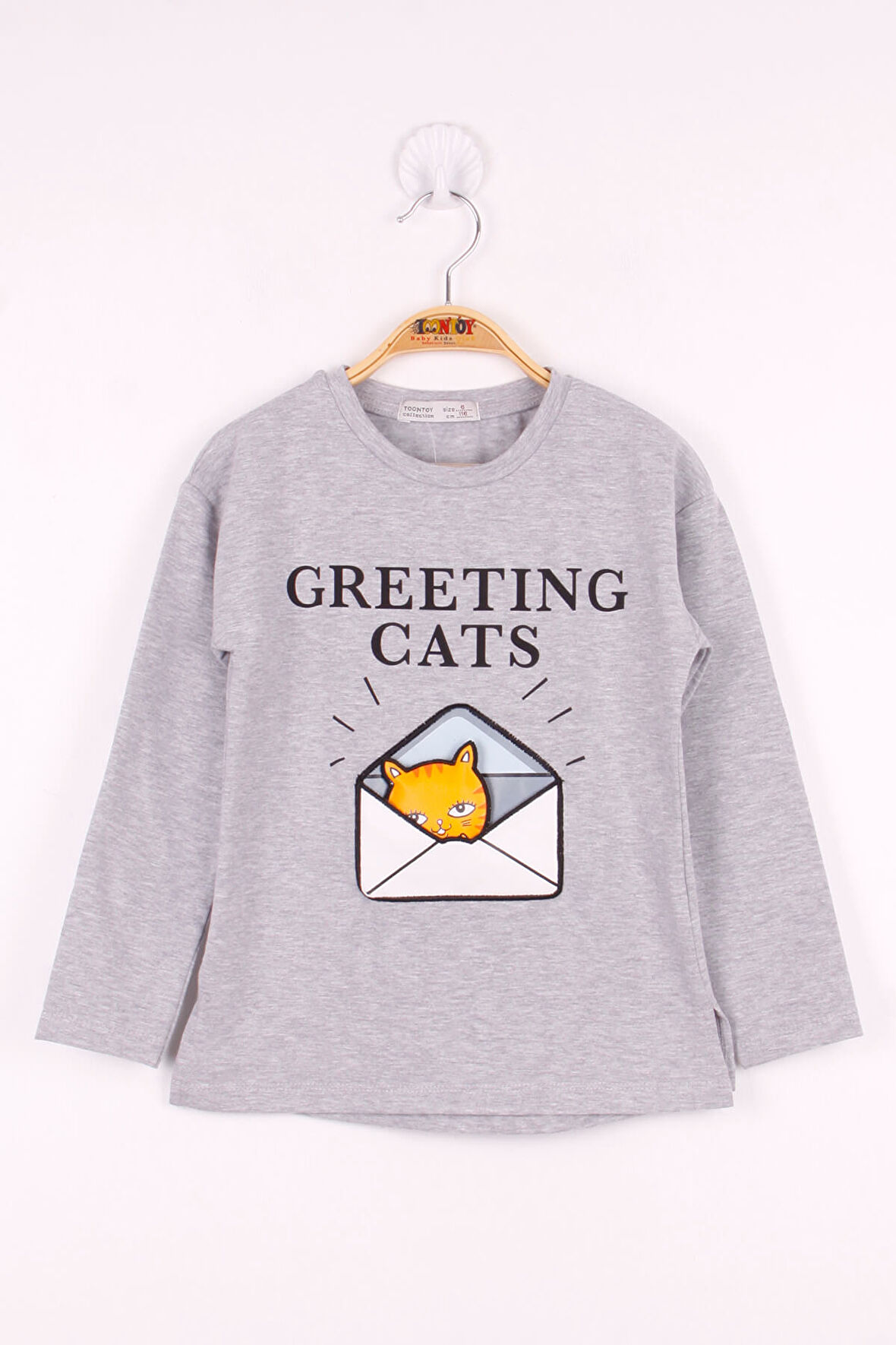 Toontoy Kız Çocuk Kedi Baskılı T-Shirt