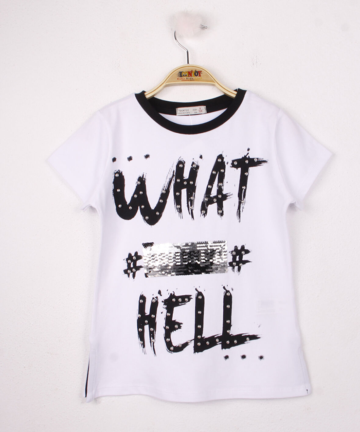 Toontoy Kız Çocuk Pullu İnci Detaylı T-Shirt