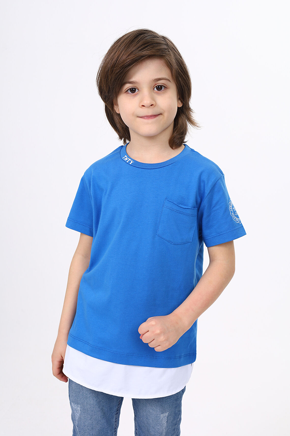 Toontoy Erkek Çocuk Cepli Pamuklu Tişört
