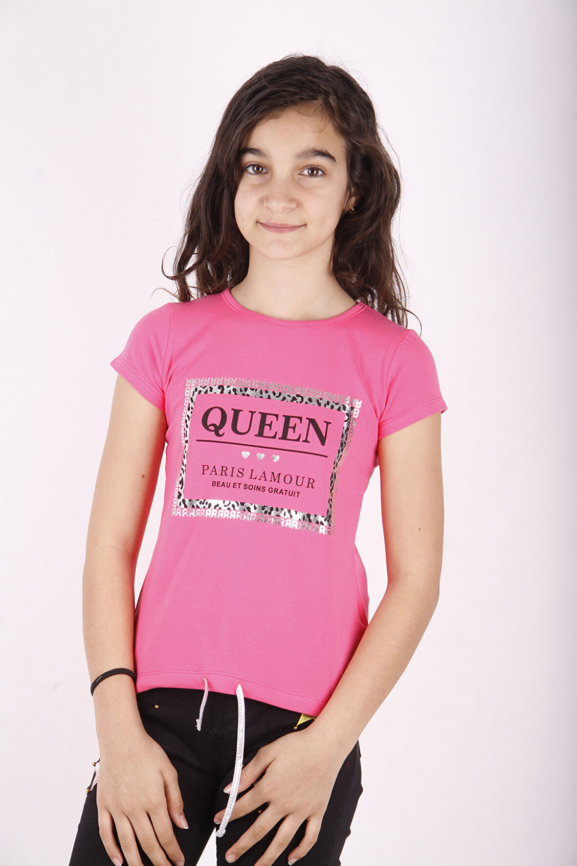 Toontoy Kız Çocuk Queen Varak Leoapar Baskılı Tişört