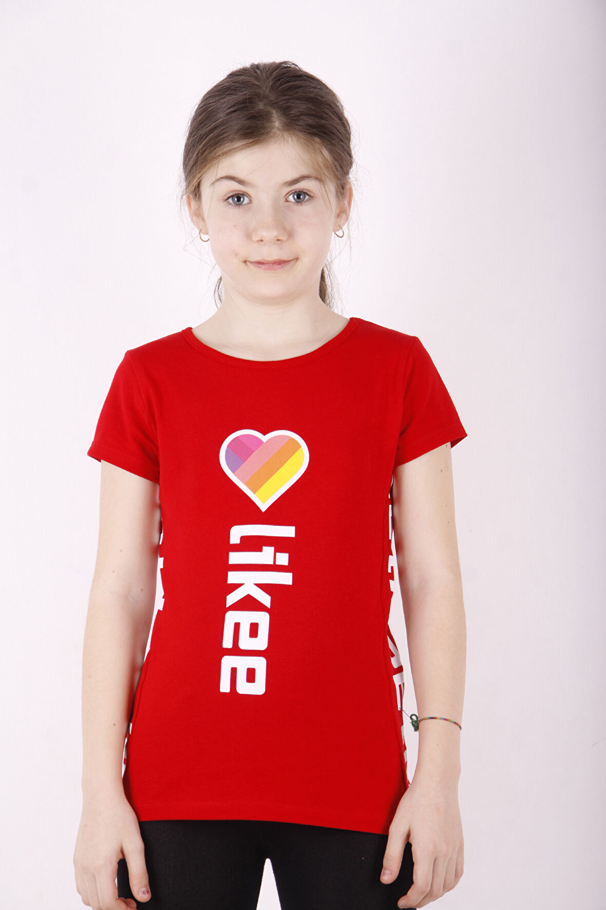 Toontoy Kız Çocuk Likee Baskılı Tişört