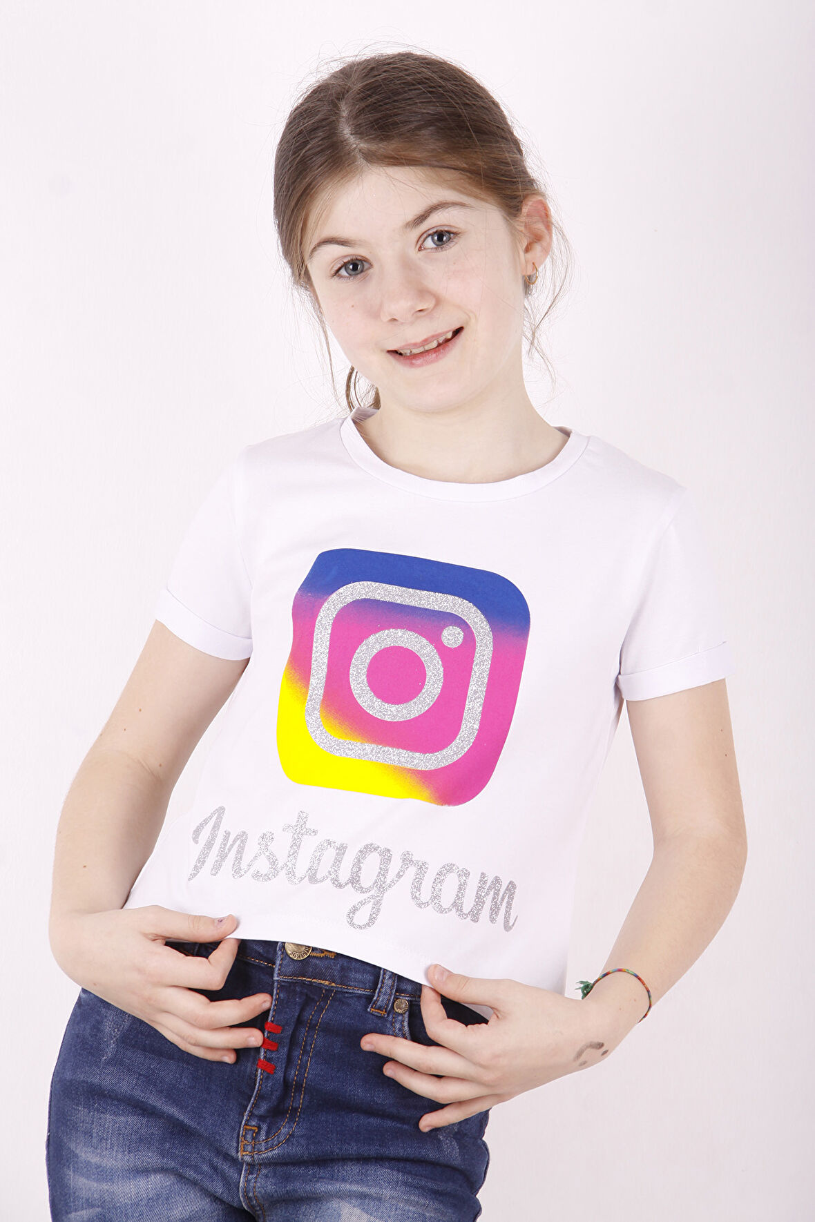 Toontoy Kız Çocuk Instagram Baskılı Tişört