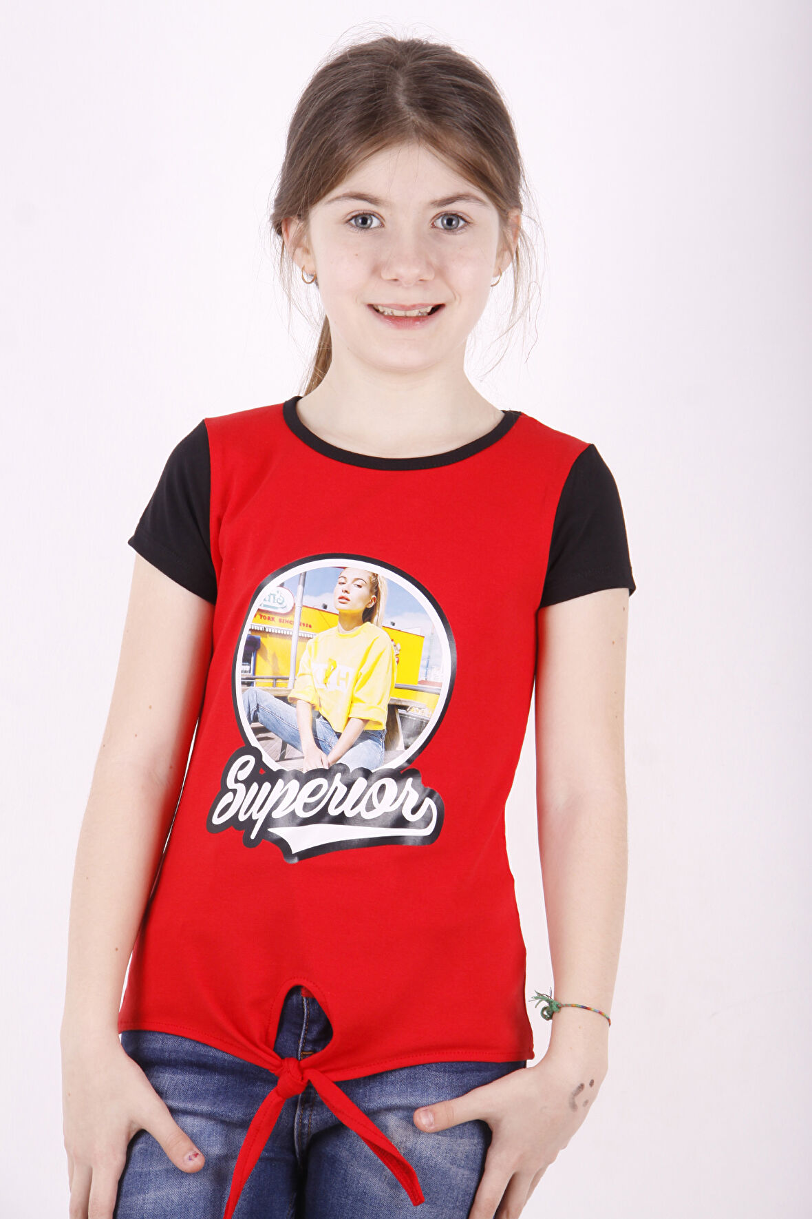 Toontoy Kız Çocuk Superior Baskılı Tişört