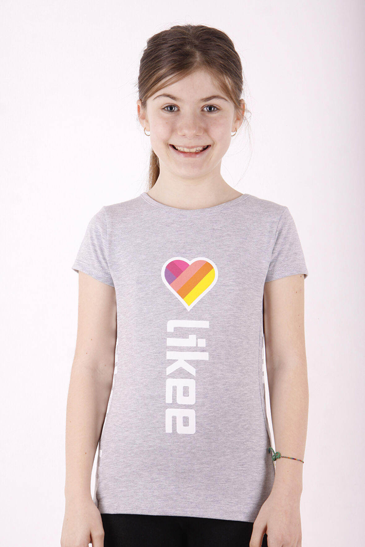 Toontoy Kız Çocuk Likee Baskılı Tişört