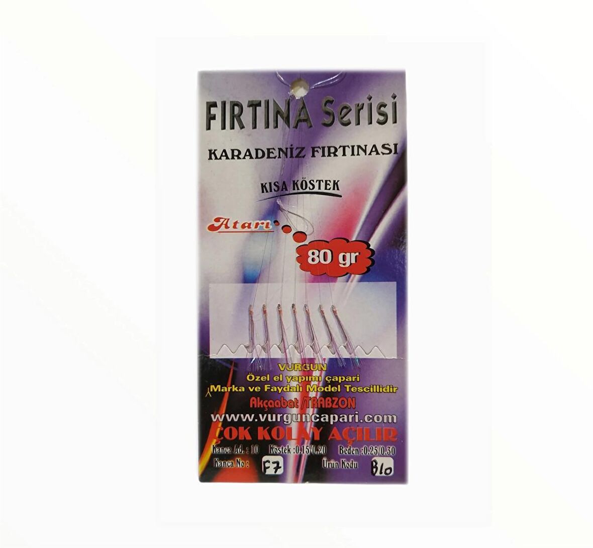 VURGUN 80gr 7 iğneli Mor Simli Organze Çapari