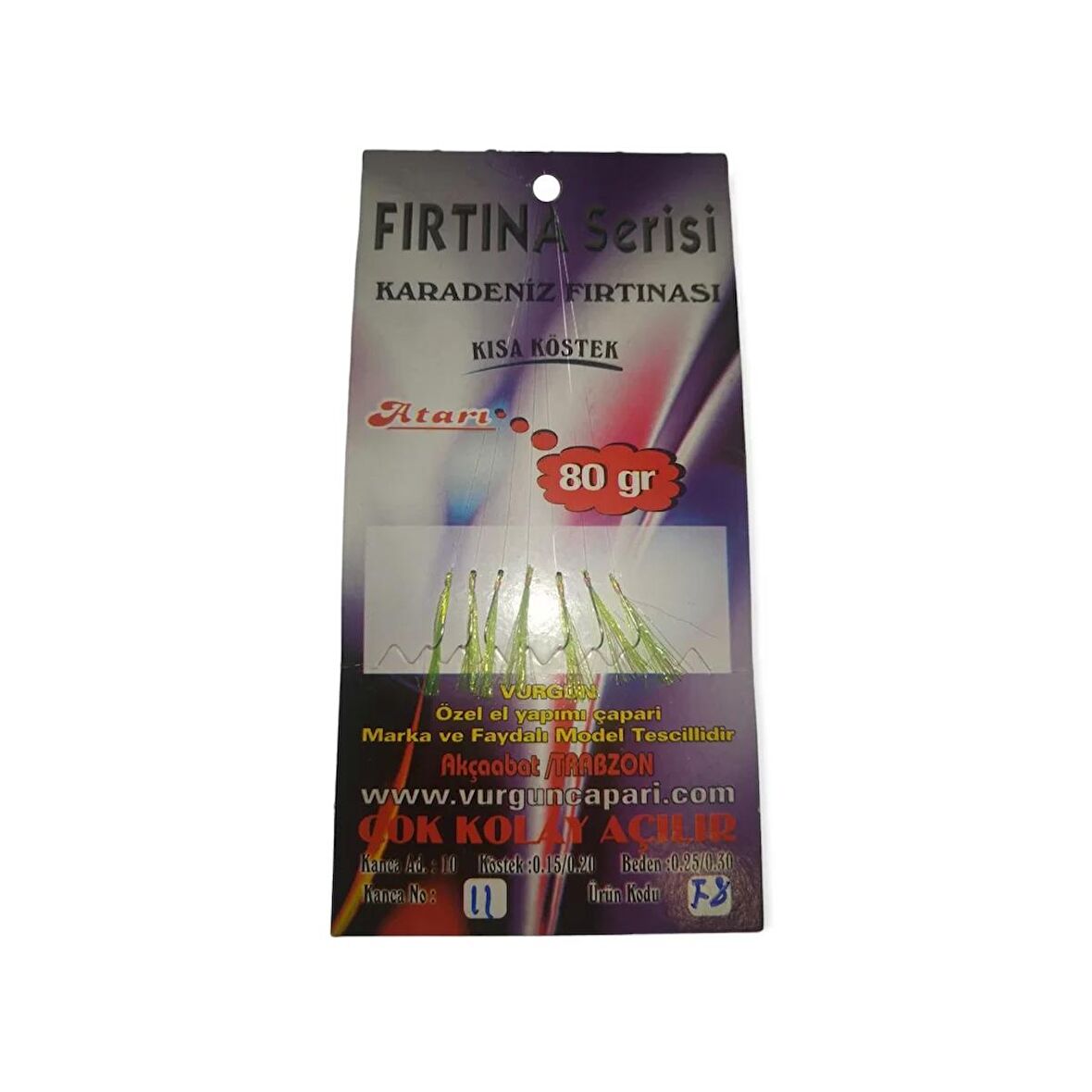 VURGUN 80gr 7 iğneli F.Sarı Renkli Organze Çapari