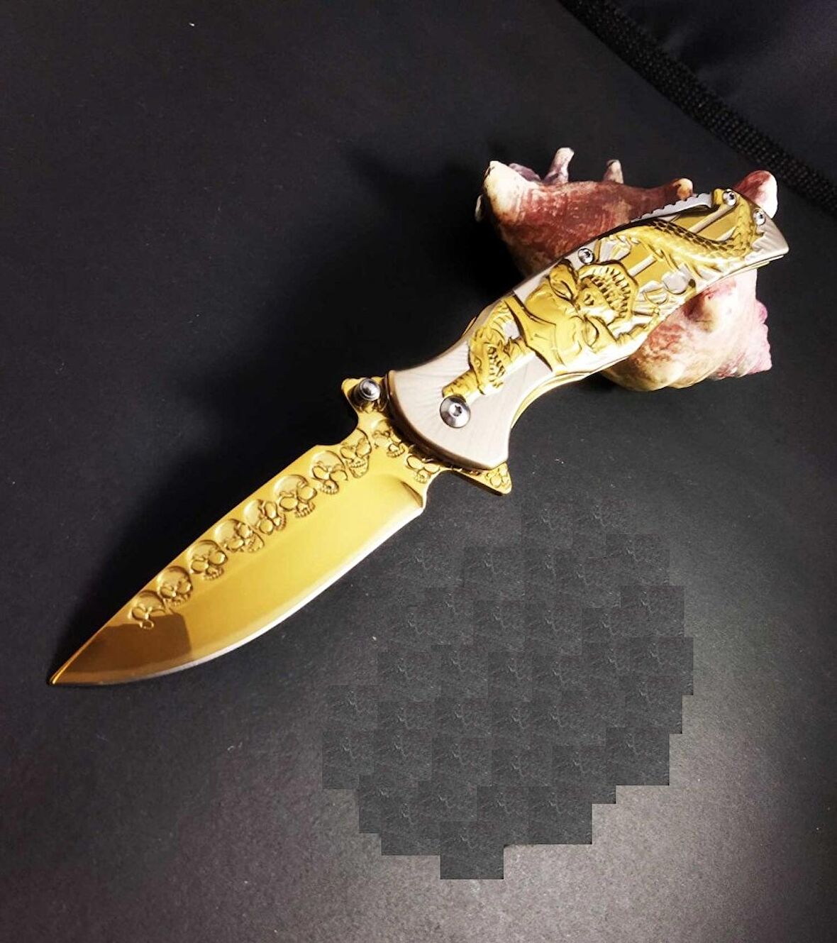 Browning Gold Kuru Kafa Desenli Klipsli Çakı