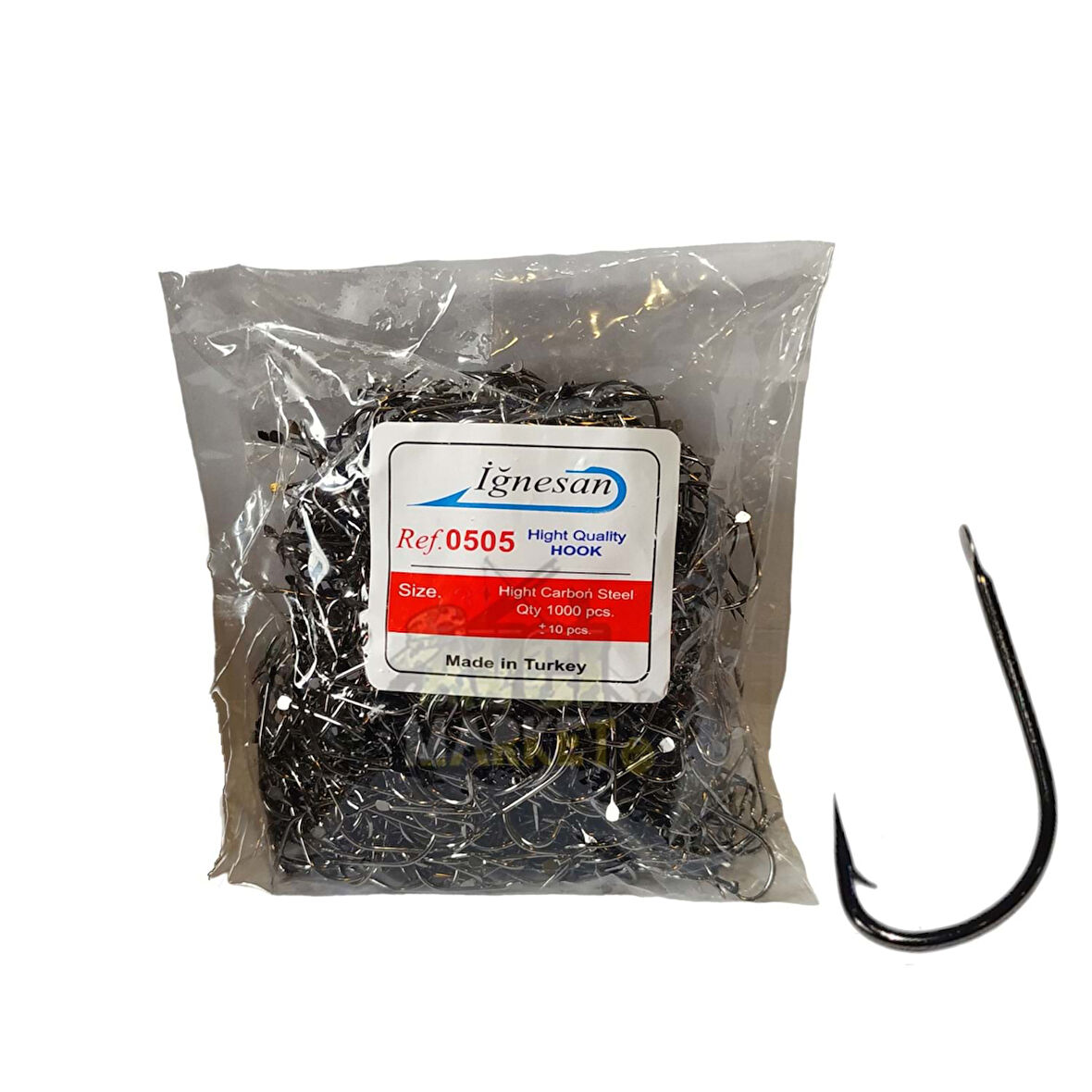 İğnesan 505 Serisi Black Nikel Olta İğnesi 1000li Paket - NO-1-0