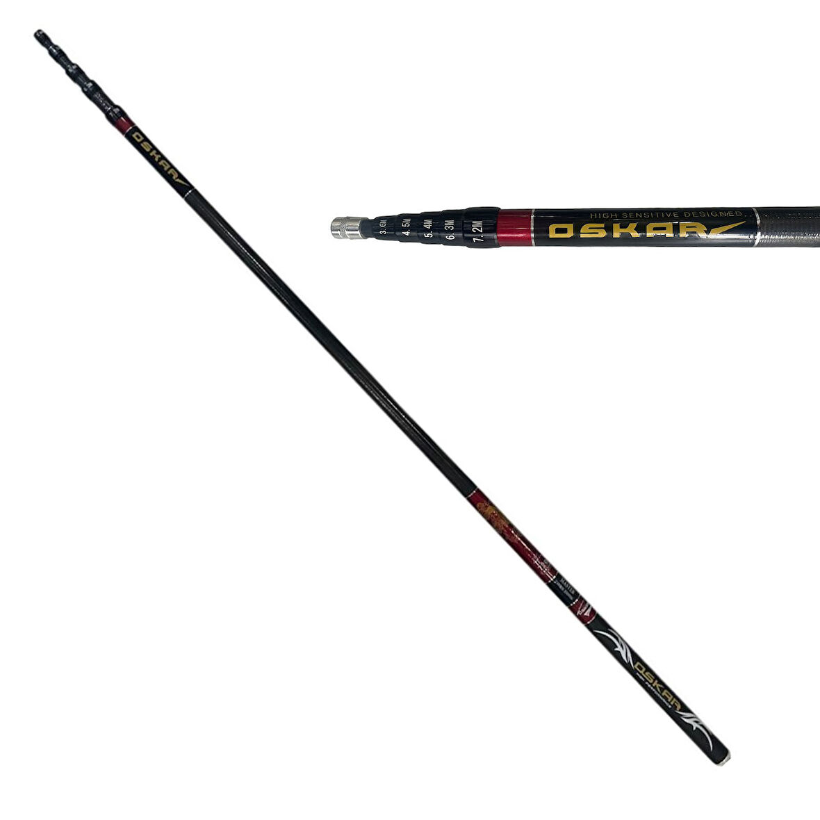 Oskar Master Karbon Ayarlanabilir Boyutlu 3.6m-4.5m-5.4m-6.3m-7.2m Göl Kamışı