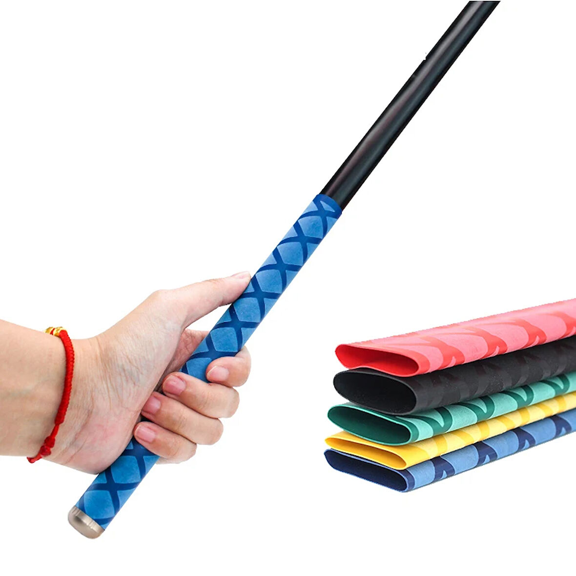 28mm Olta Kamışı Koruyucu Kaydırmaz Makaron Shrink 100cm - SİYAH