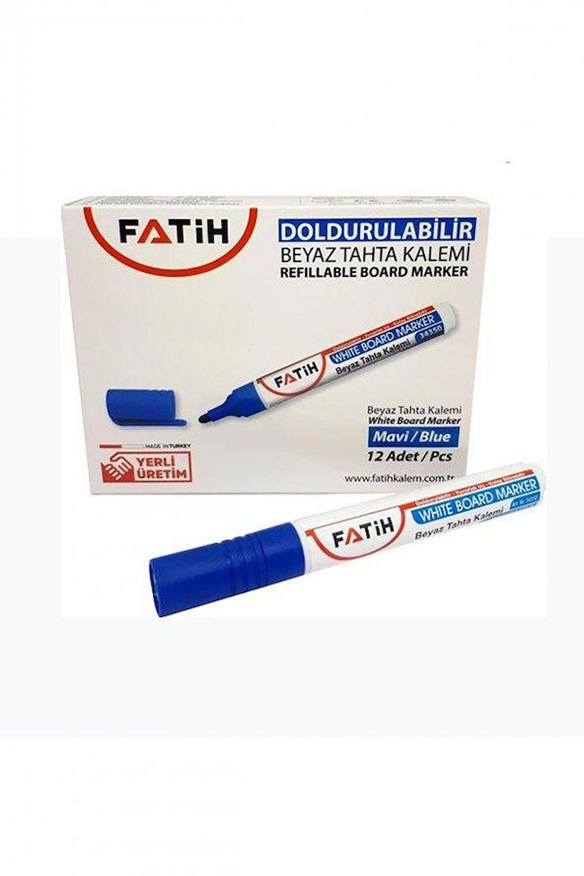 Fatih Tahta Kalemi Doldurulabilir Mavi 34350   12'li Paket / Fatih