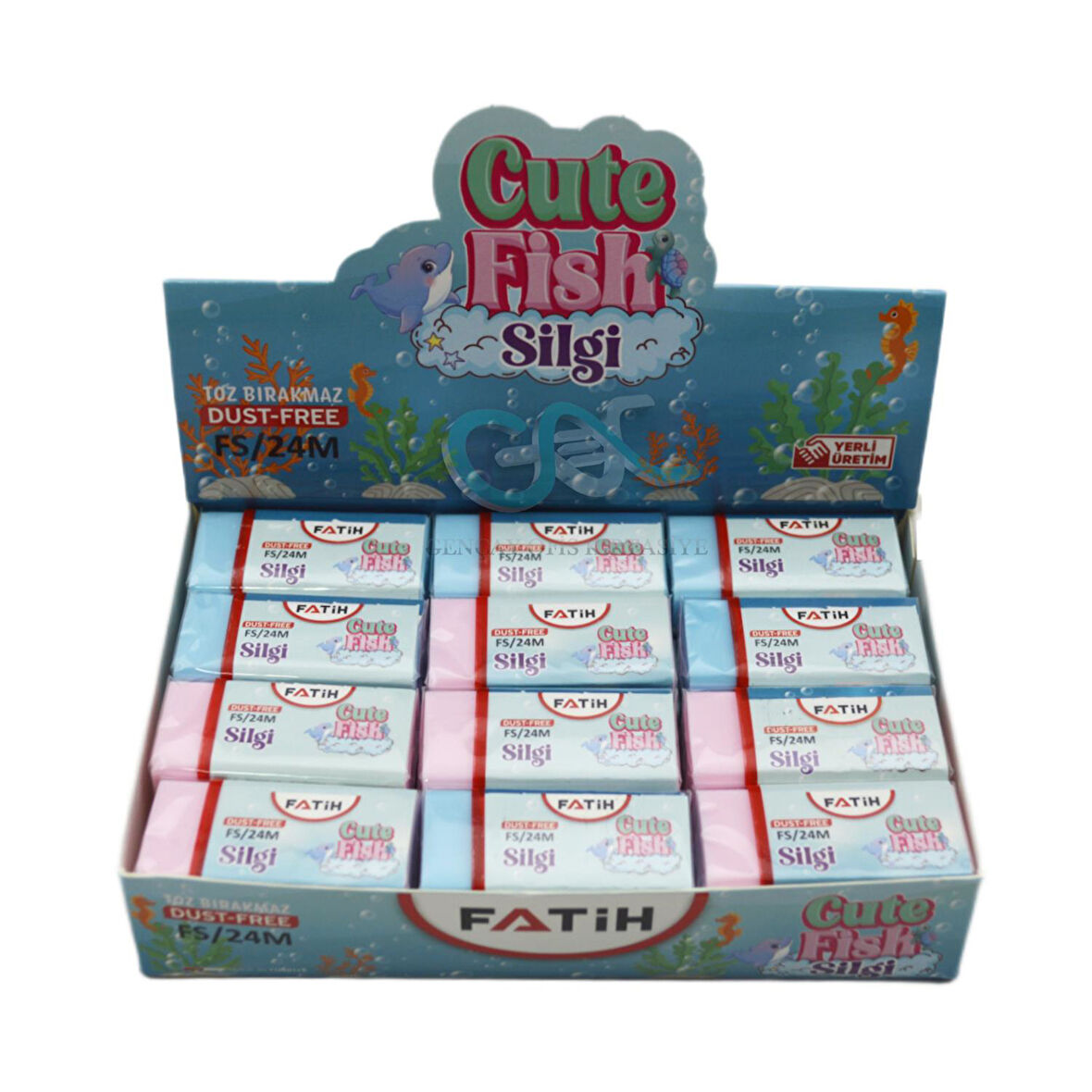 Fatih Cute Fish Dust Free Orta Boy Silgi No:24 24 Adet FA37083