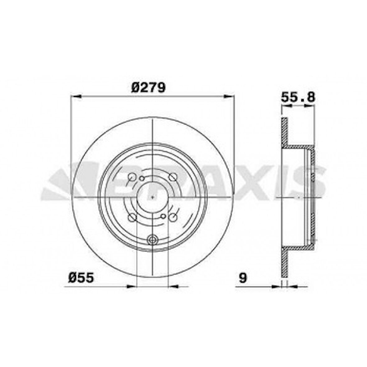Toyota Arka Fren Diski (aynası) Duz Toyota Corolla 1.4 D4d 1.6 Vvti 2003-2007 (279x4) - Braxıs Ae0364